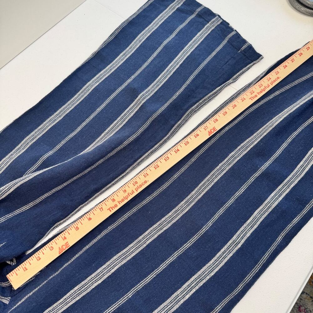 Indigo Rein Pants Womens Size Medium Blue White Striped Blend Wide Leg Smocked - Picture 9 of 10